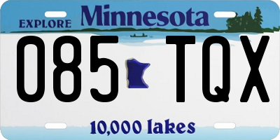 MN license plate 085TQX