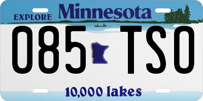 MN license plate 085TSO