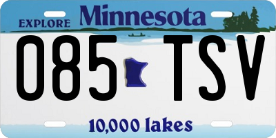 MN license plate 085TSV