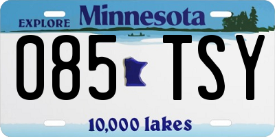 MN license plate 085TSY