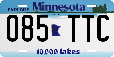 MN license plate 085TTC