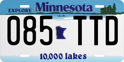 MN license plate 085TTD