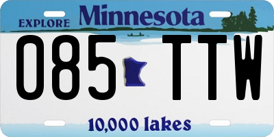 MN license plate 085TTW