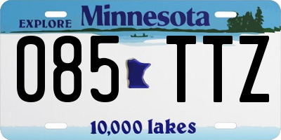MN license plate 085TTZ