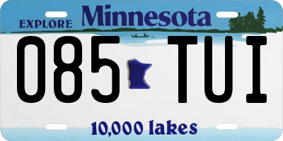 MN license plate 085TUI