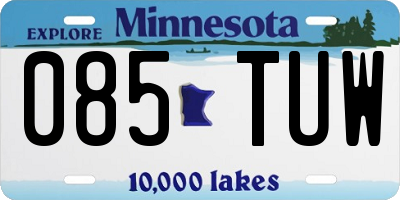 MN license plate 085TUW