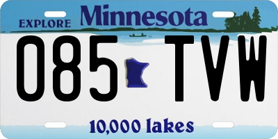 MN license plate 085TVW