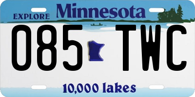 MN license plate 085TWC