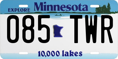MN license plate 085TWR