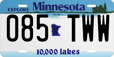 MN license plate 085TWW
