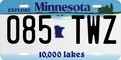 MN license plate 085TWZ