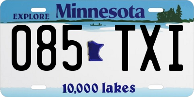 MN license plate 085TXI