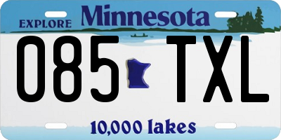 MN license plate 085TXL