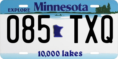 MN license plate 085TXQ
