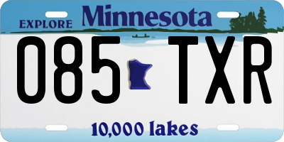 MN license plate 085TXR