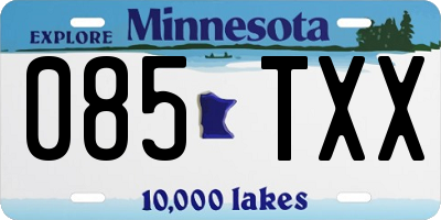 MN license plate 085TXX