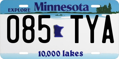 MN license plate 085TYA