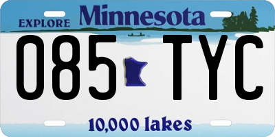 MN license plate 085TYC
