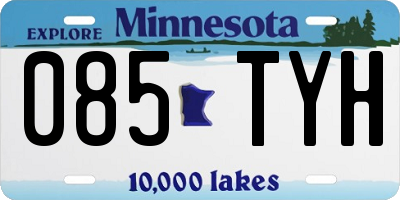 MN license plate 085TYH