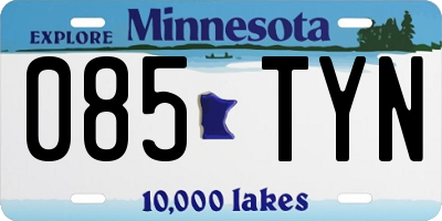 MN license plate 085TYN