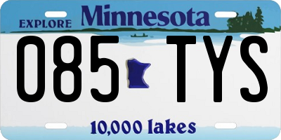 MN license plate 085TYS