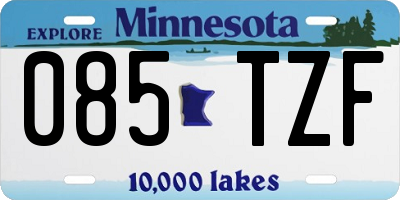 MN license plate 085TZF