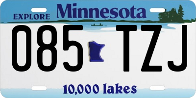 MN license plate 085TZJ