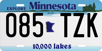MN license plate 085TZK