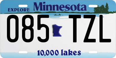 MN license plate 085TZL
