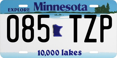 MN license plate 085TZP
