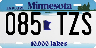 MN license plate 085TZS