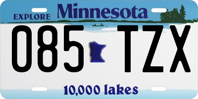 MN license plate 085TZX
