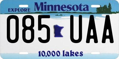 MN license plate 085UAA