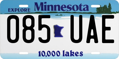 MN license plate 085UAE