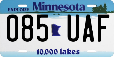MN license plate 085UAF