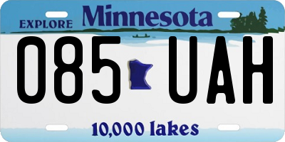 MN license plate 085UAH