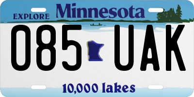 MN license plate 085UAK