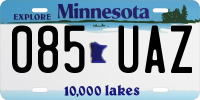 MN license plate 085UAZ