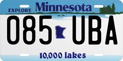 MN license plate 085UBA
