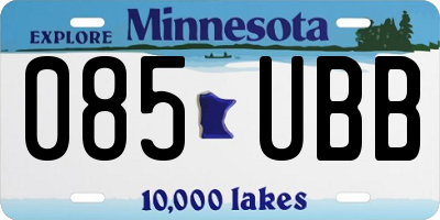 MN license plate 085UBB