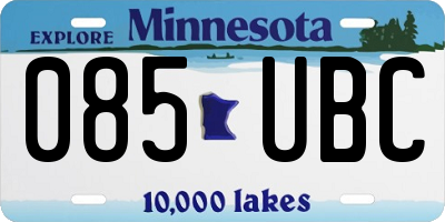 MN license plate 085UBC