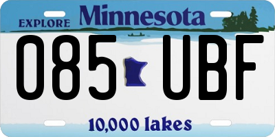 MN license plate 085UBF
