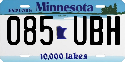 MN license plate 085UBH