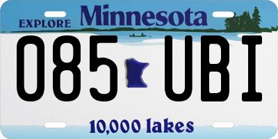 MN license plate 085UBI
