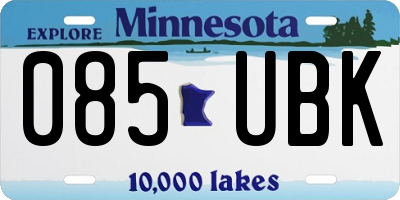 MN license plate 085UBK
