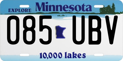 MN license plate 085UBV
