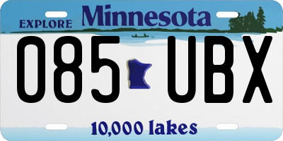 MN license plate 085UBX