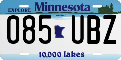 MN license plate 085UBZ