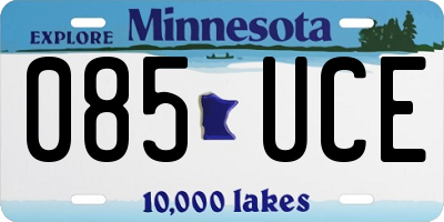 MN license plate 085UCE