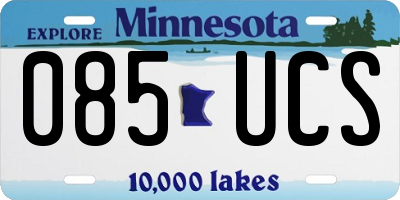 MN license plate 085UCS